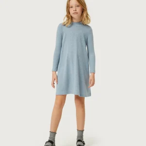 Vestido corto de niña cuello perkins gris