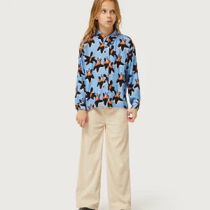Camisa de niña estampado floral Calatea azul
