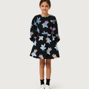 Falda corta de niña estampado floral Calatea negro
