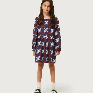 Vestido corto de niña estampado de animales Garza