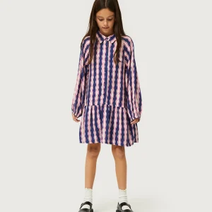 Vestido corto de niña estampado de rayas Serpentina