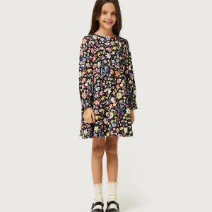 Vestido corto de niña estampado floral pequeño