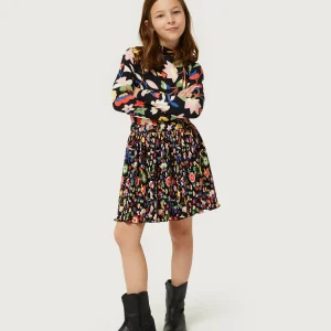 Falda corta de niña estampado floral pequeño