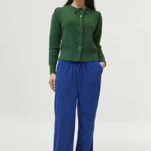 Cárdigan de punto lazada verde