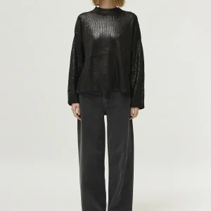 Jersey de punto revestido negro