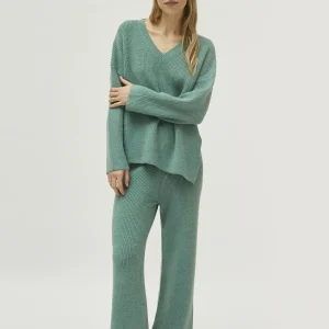 Jersey cuello pico verde