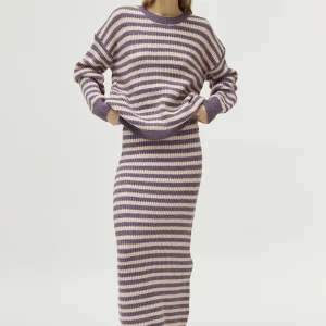 Jersey de punto rayas moradas