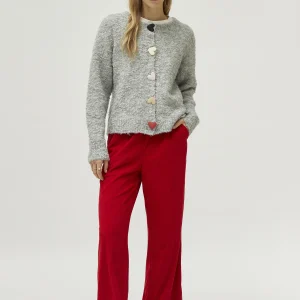 Cárdigan detalle de corazones grandes gris