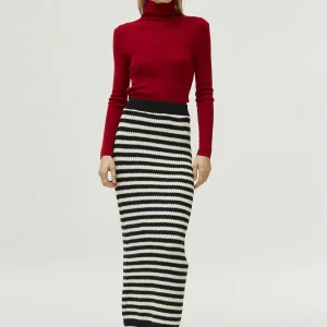 Top cuello alto rojo