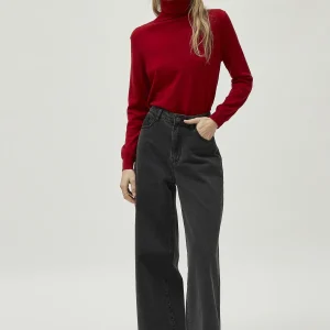 Jersey cuello alto rojo