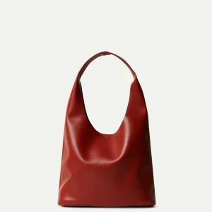 Bolso shopper de hombro piel sintética marrón