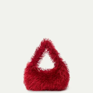 Bolso de mano de pelo rojo