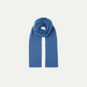 Bufanda de punto con textura azul