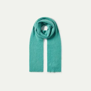 Bufanda de punto con textura turquesa
