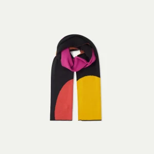 Bufanda de punto jacquard estampado de círculos