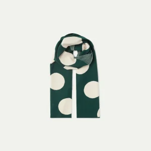 Bufanda de punto jacquard estampado de lunares blancos