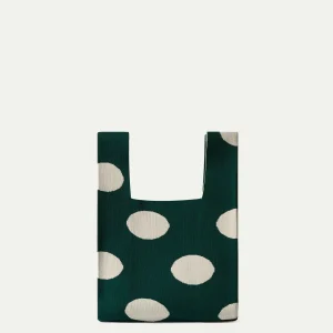 Bolso de mano estampado de lunares blancos