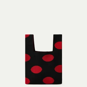Bolso de mano estampado de lunares rojos
