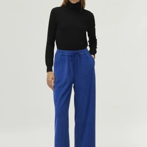 Pantalón de pana cintura elástica azul