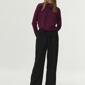 Pantalón de pana cintura elástica negro