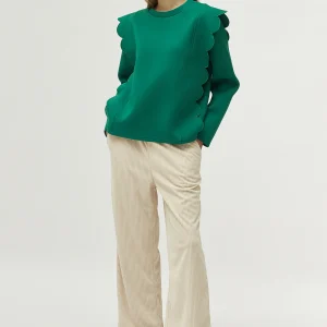 Sudadera detalle ondas verde