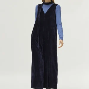 Vestido largo de chenilla negro