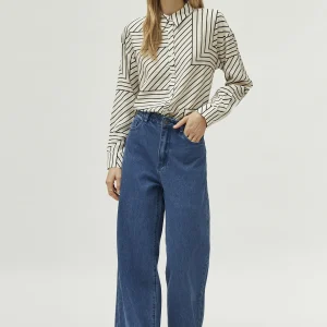 Camisa estampado de rayas blanco