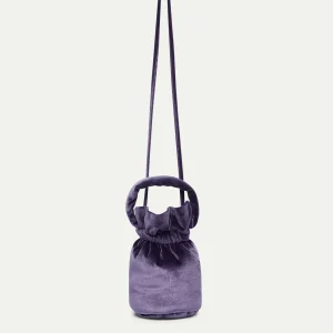 Bolso bombonera de terciopelo morado