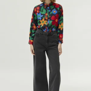 Camisa estampado floral multicolor