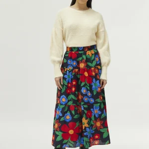 Falda larga estampado floral multicolor