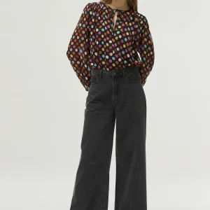 Top estampado de lunares multicolor