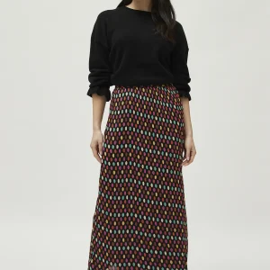 Falda larga estampado de lunares multicolor
