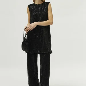 Vestido corto de lentejuelas negro