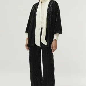 Kimono de lentejuelas negro
