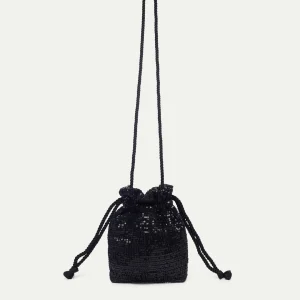 Bolso de mano de lentejuelas negro