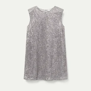 Vestido corto con lentejuelas silver