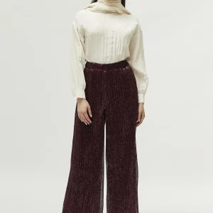 Pantalón de lentejuelas burdeos