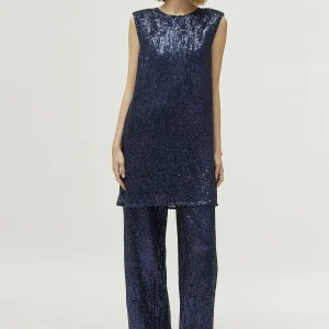 Vestido corto de lentejuelas azul