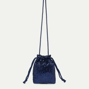 Bolso de mano de lentejuelas azul