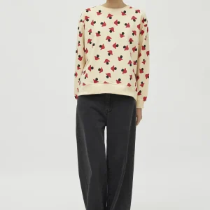 Sudadera estampado de setas beige