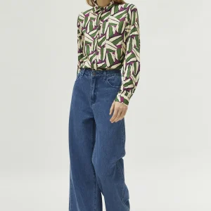 Camisa estampado geométrico verde