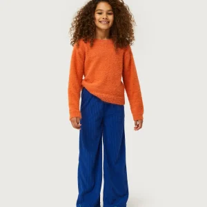 Jersey de niña de punto con textura naranja