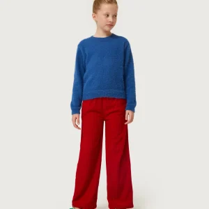 Jersey de niña de punto con textura azul