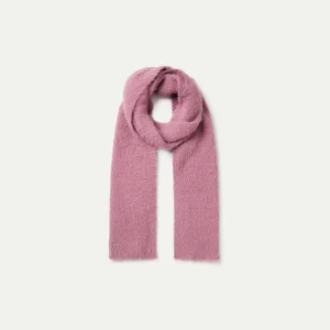 Bufanda de niña de punto con textura morada