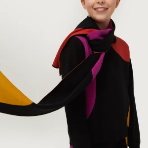 Bufanda de niña de punto jacquard estampado de círculos