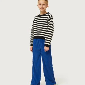 Jersey de niña de punto rayas negras