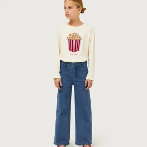 Jeans de niña rectos azules