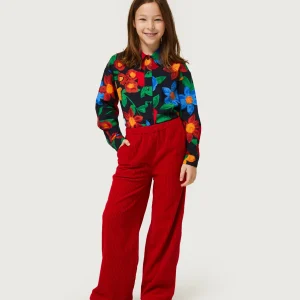 Pantalón de niña de pana rojo