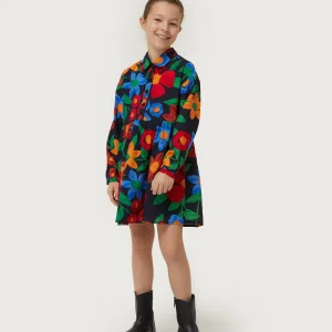 Vestido corto de niña estampado floral multicolor