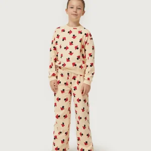 Sudadera de niña estampado de setas beige